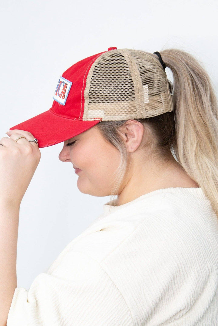 "America" Patch Baseball Cap - Lolo Viv Boutique