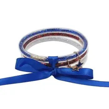Americana Glittery Star Charm Jelly Bangle Set - Lolo Viv Boutique