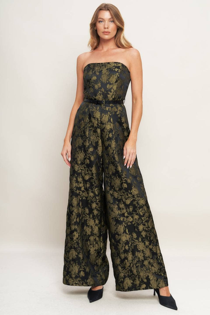 Gilded After Hours Jacquard Jumpsuit