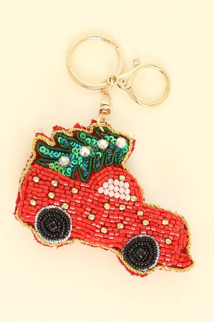 Holiday Haul Beaded Keychain