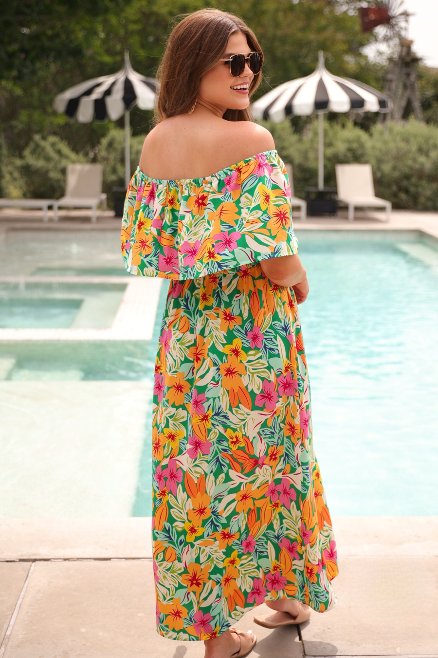 Island Bloom Ruffle Maxi Dress - Reg & Curvy
