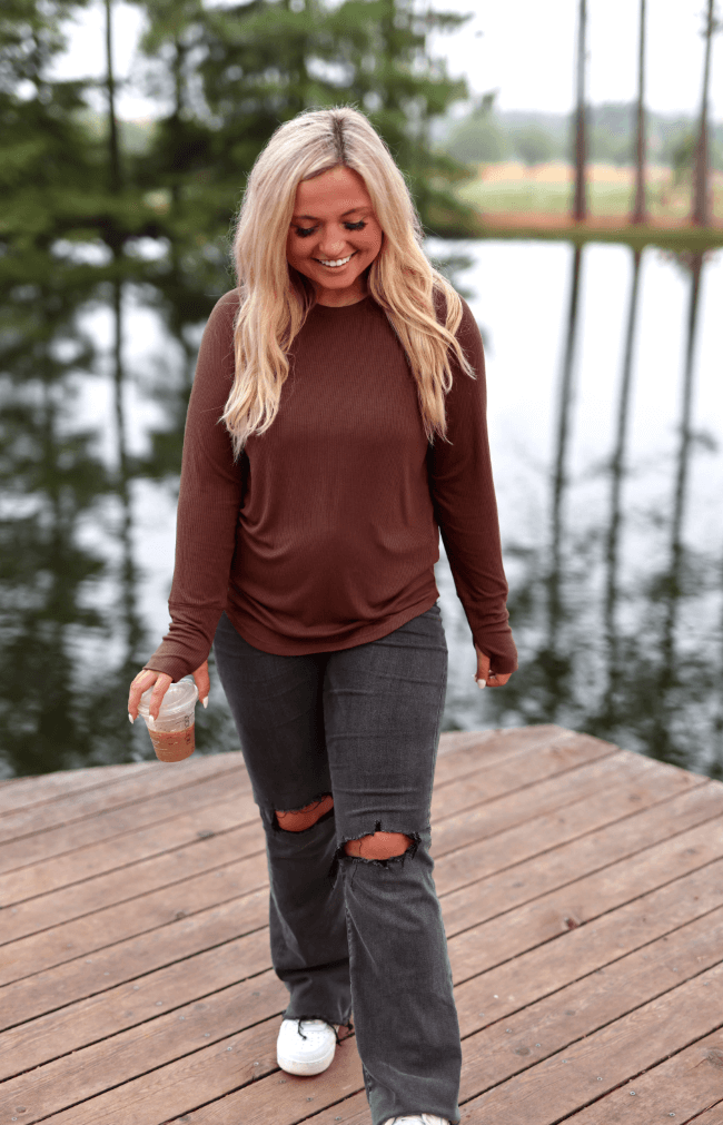 Autumn Glow Ribbed Top - Reg & Curvy