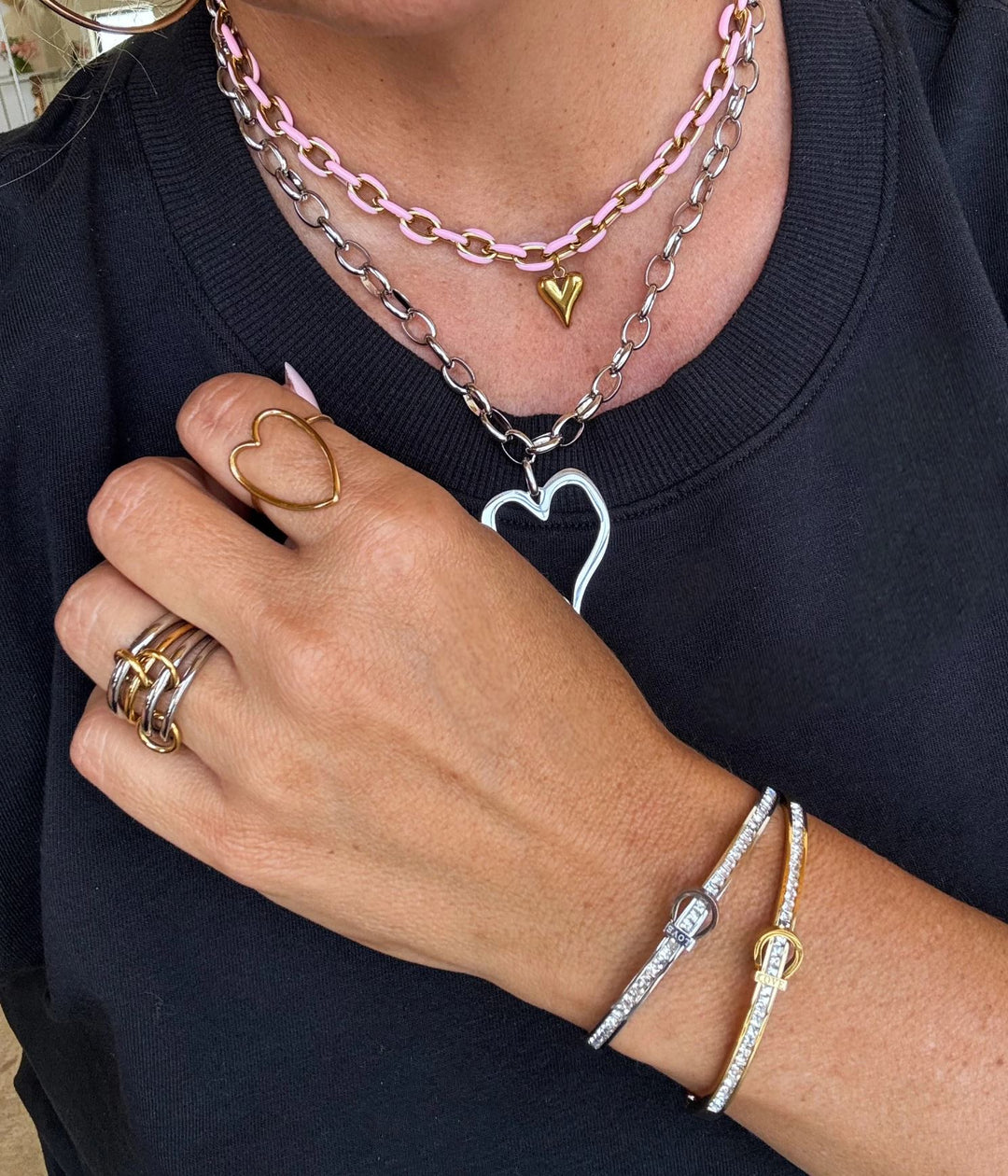 Crystal Belt Buckle Bangle - 2 Colors