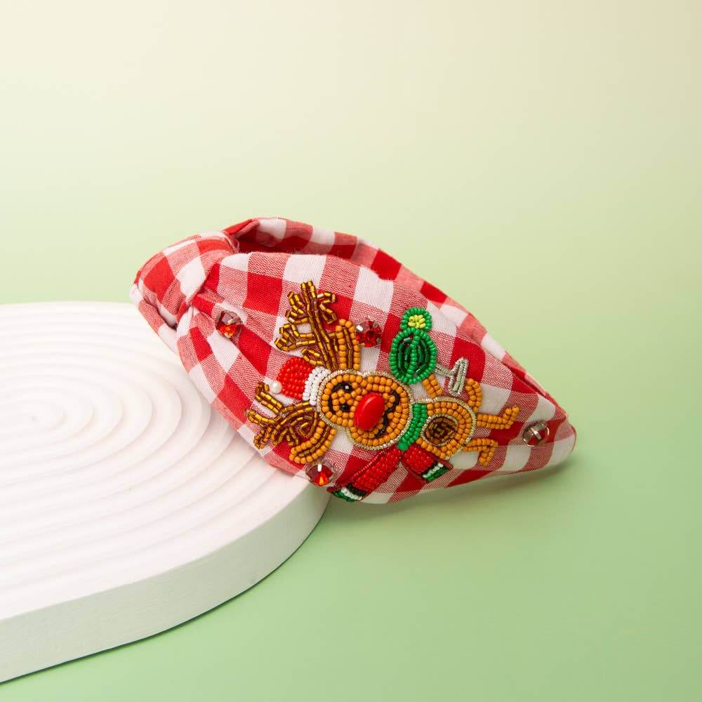 Reindeer Games Gingham Headband