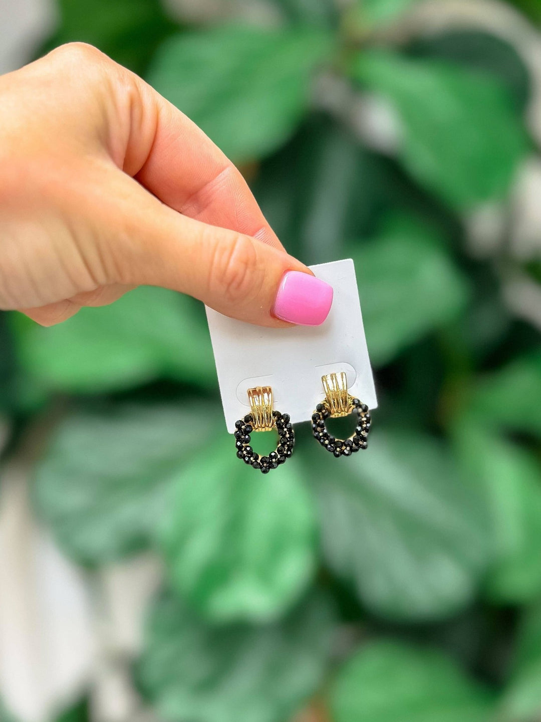 Black Beaded Drop Earrings - Lolo Viv Boutique