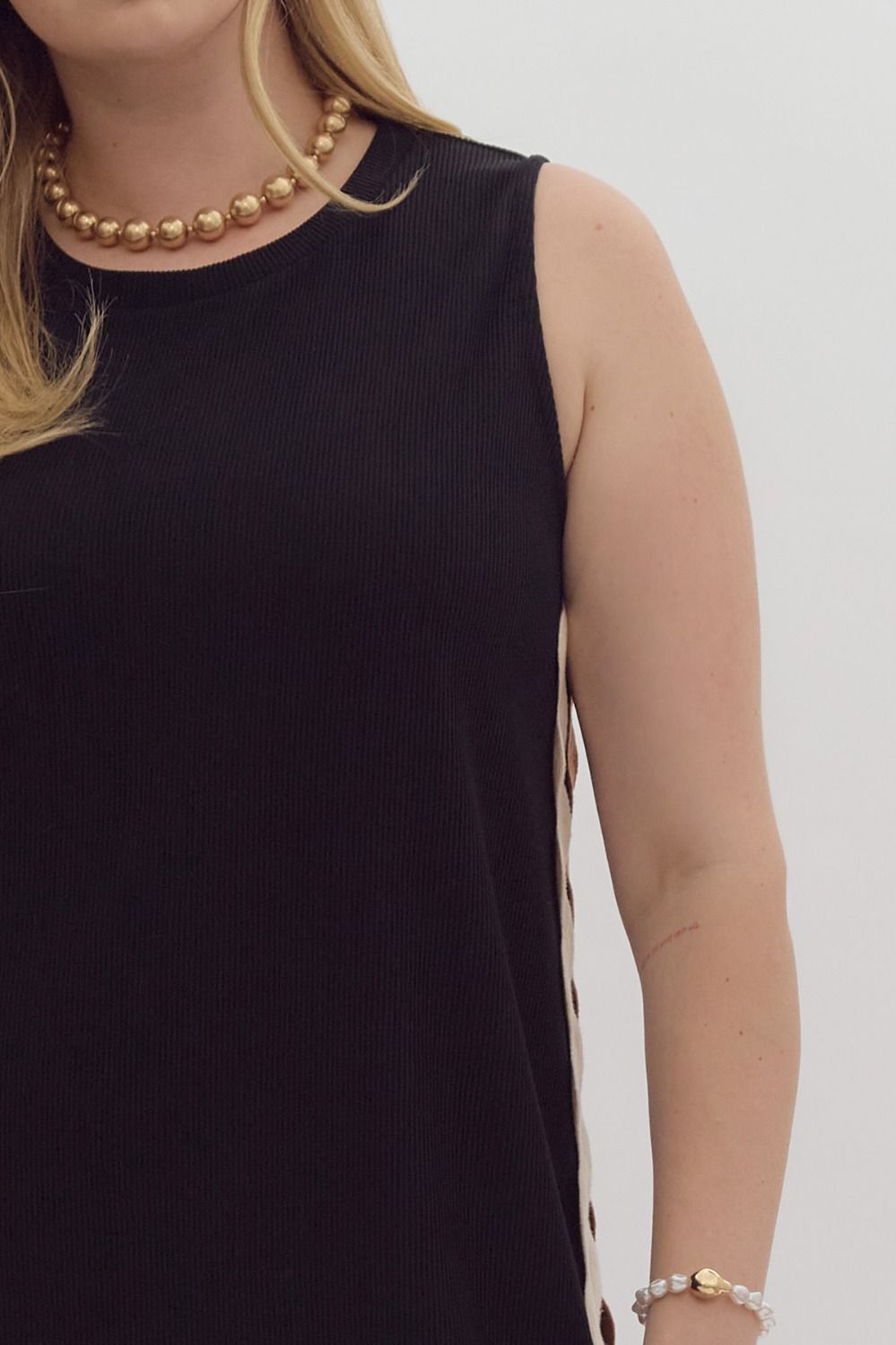 Black Ric Rac Midi Dress - Curvy