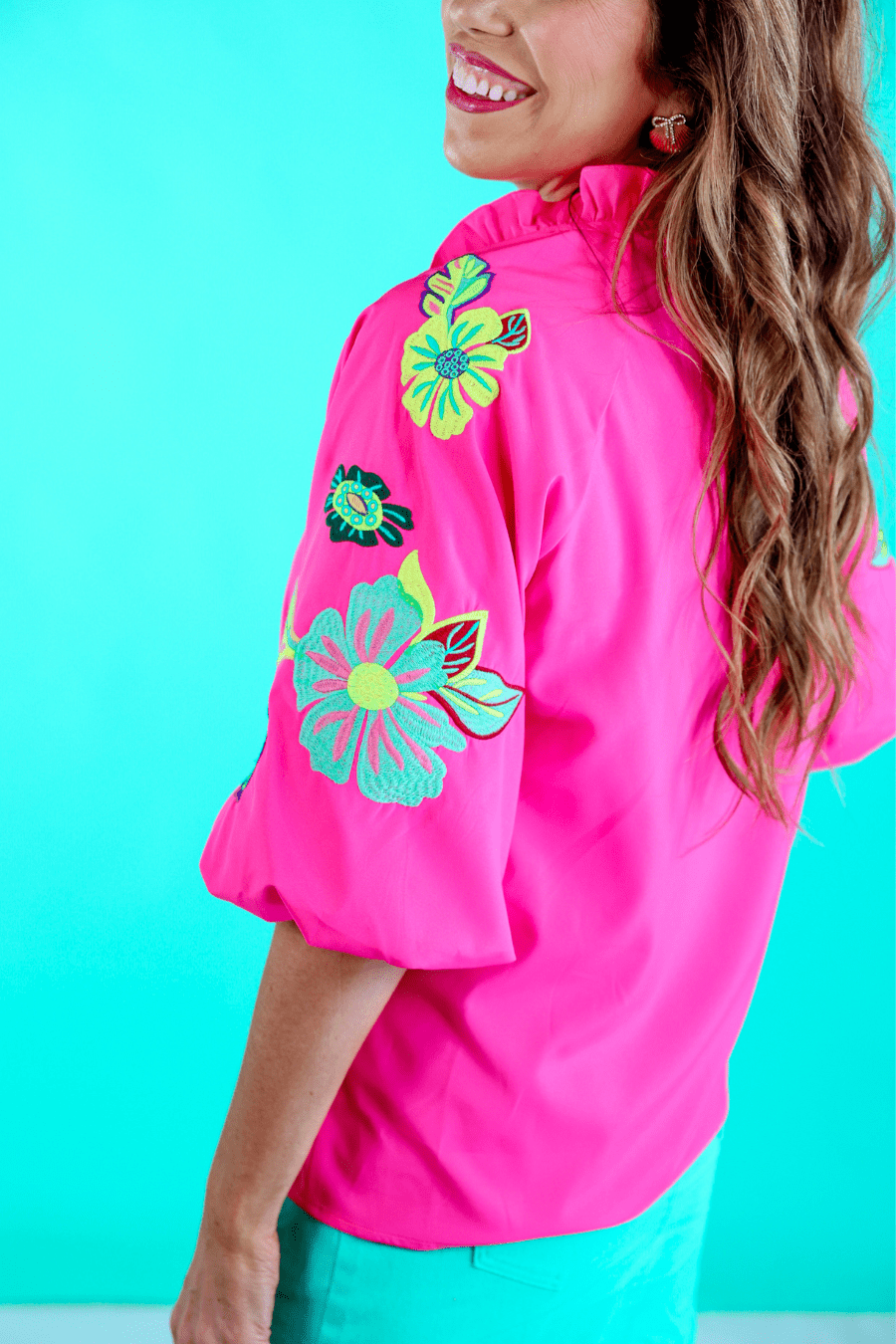 Bloom Brilliantly Embroidered Top - Reg & Curvy - Lolo Viv Boutique