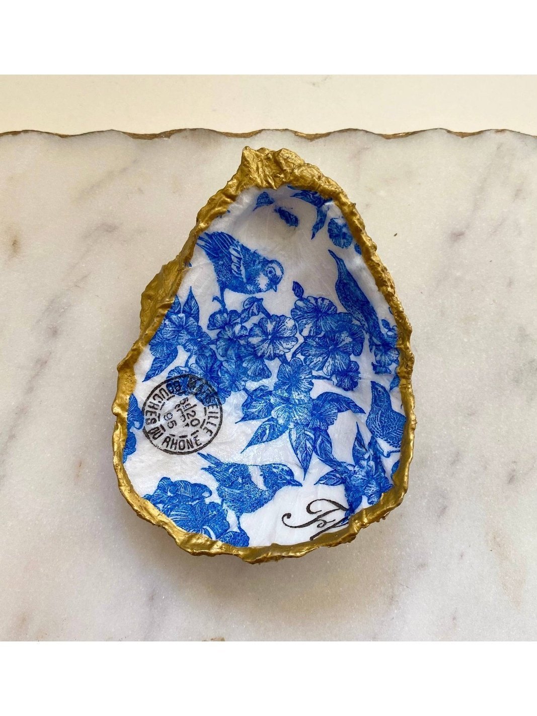 Blue Bird Oyster Shell Jewelry Dish - Lolo Viv Boutique