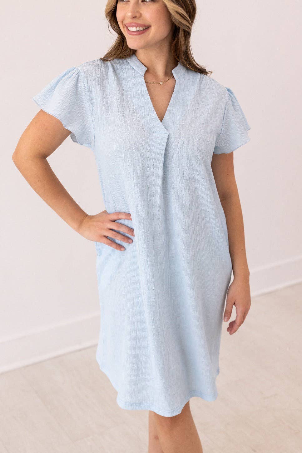 Breezy Blue Dress - Reg & Curvy - Lolo Viv Boutique