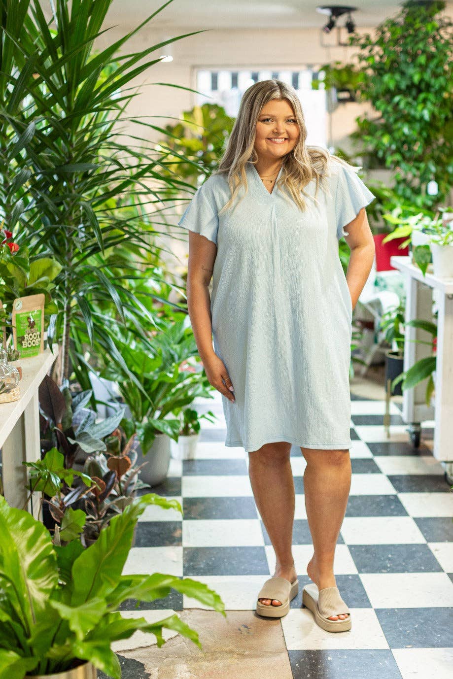Breezy Blue Dress - Reg & Curvy - Lolo Viv Boutique