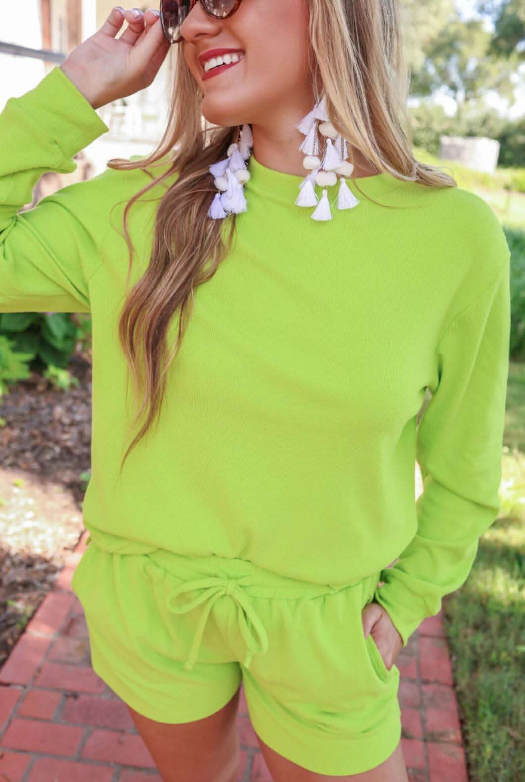 Bright and Bold Lime Lounge Set - Lolo Viv Boutique