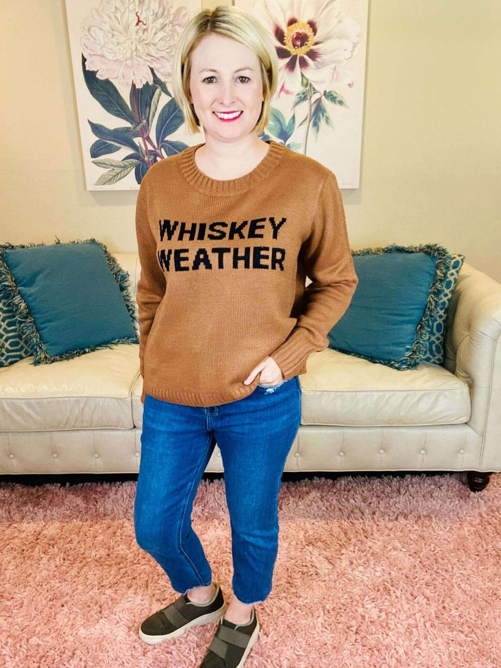 Brown Whiskey Weather Sweater - Lolo Viv Boutique