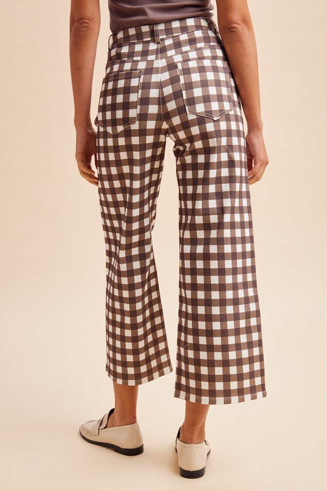 *PREORDER* Chestnut Check Wide Leg Pants - Reg & Curvy