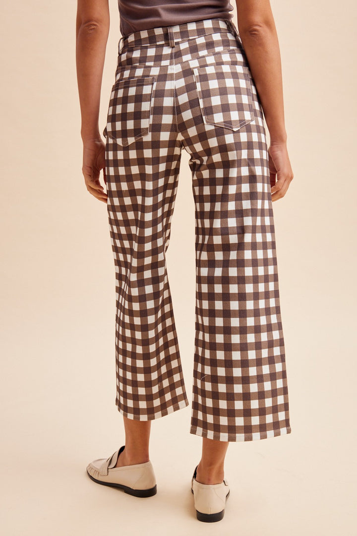 *PREORDER* Chestnut Check Wide Leg Pants - Reg & Curvy