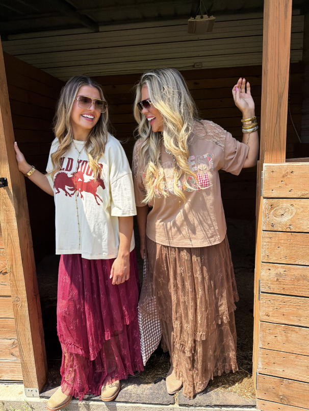 Mocha Romance Lace Maxi Skirt - Reg & Curvy