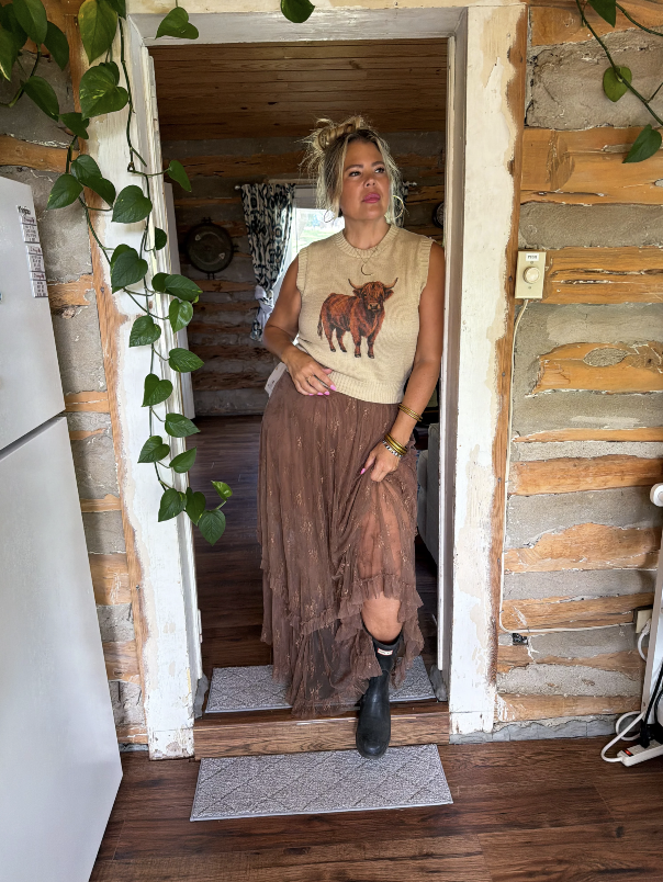Mocha Romance Lace Maxi Skirt - Reg & Curvy
