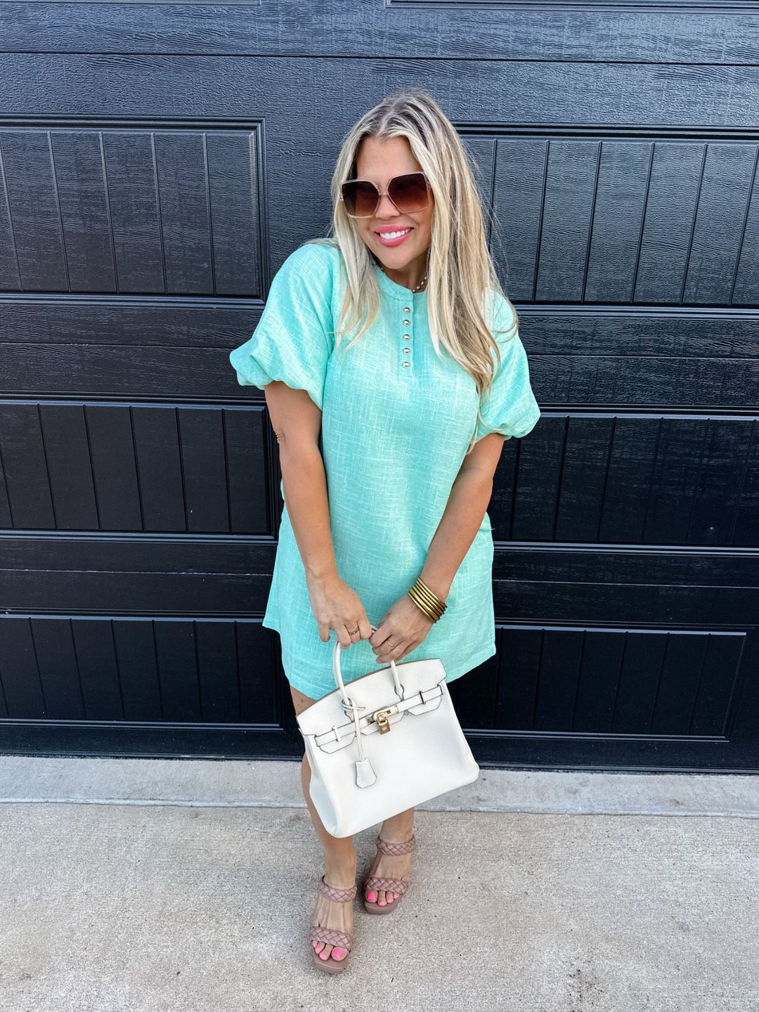 Bubble Sleeve Dress in 2 Colors - Lolo Viv Boutique