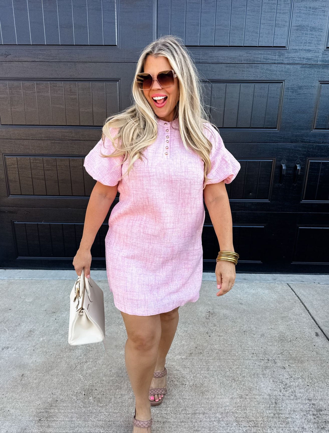 Bubble Sleeve Dress in 2 Colors - Lolo Viv Boutique