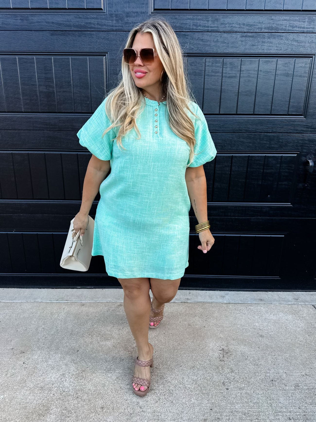 Bubble Sleeve Dress in 2 Colors - Lolo Viv Boutique