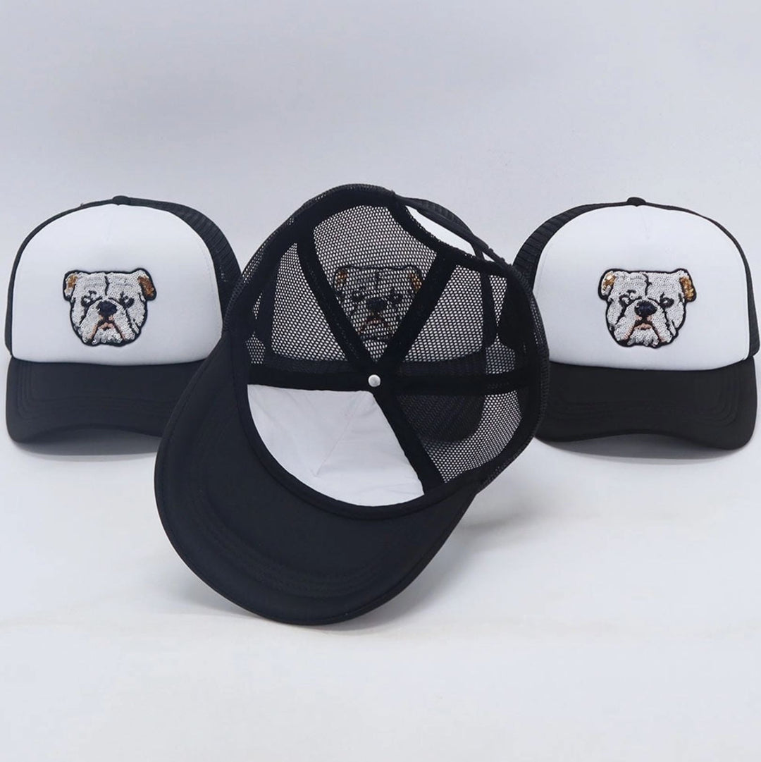Bulldog Sequin Trucker Hat