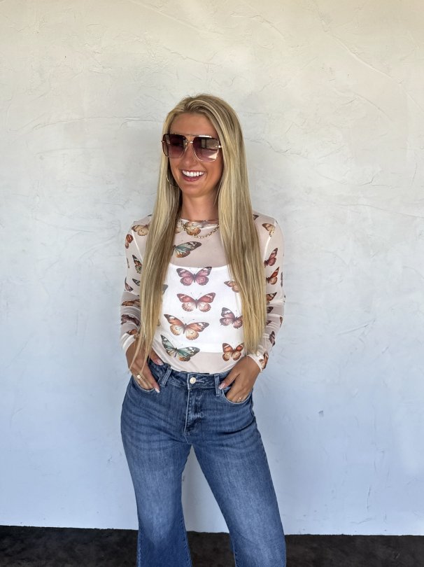 Flutter Into Fall Mesh Top