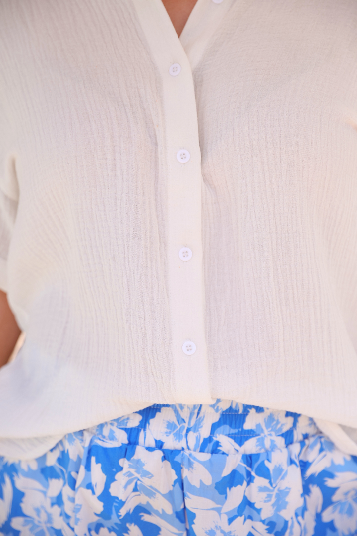The Everyday Breeze Gauze Button-Down - Reg & Curvy