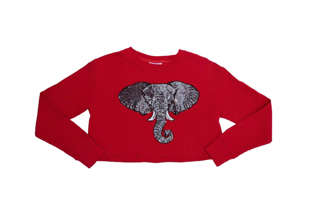 Sequined Elephant Waffle Crop - Reg & Curvy