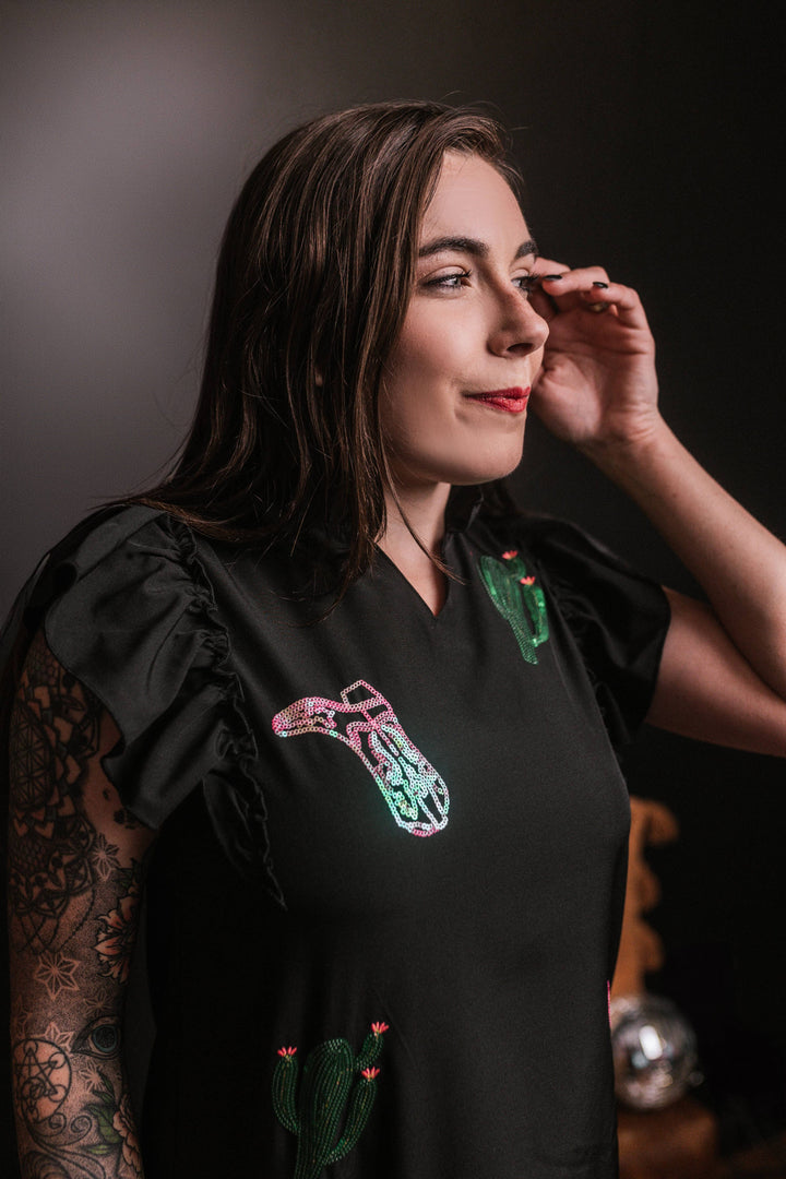 Kick Up Your Heels Sequin Ruffle Dress