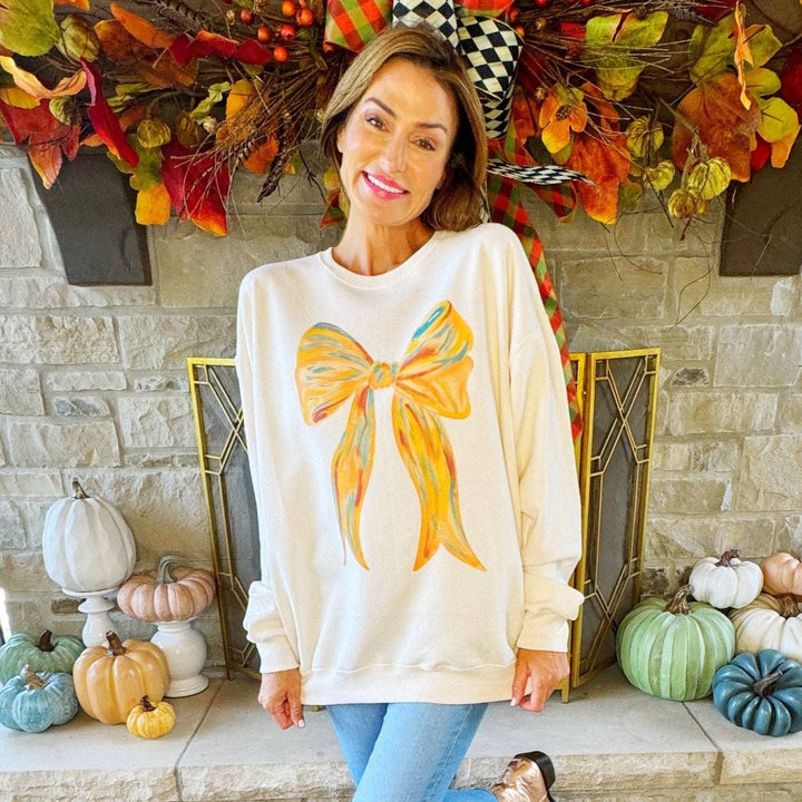 Golden Grace Bow Sweatshirt - Reg & Curvy