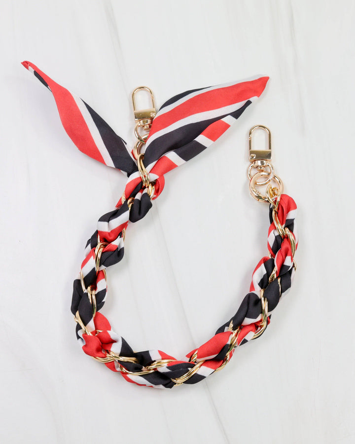 The Power Play Purse Chain – Black & Red Stripe
