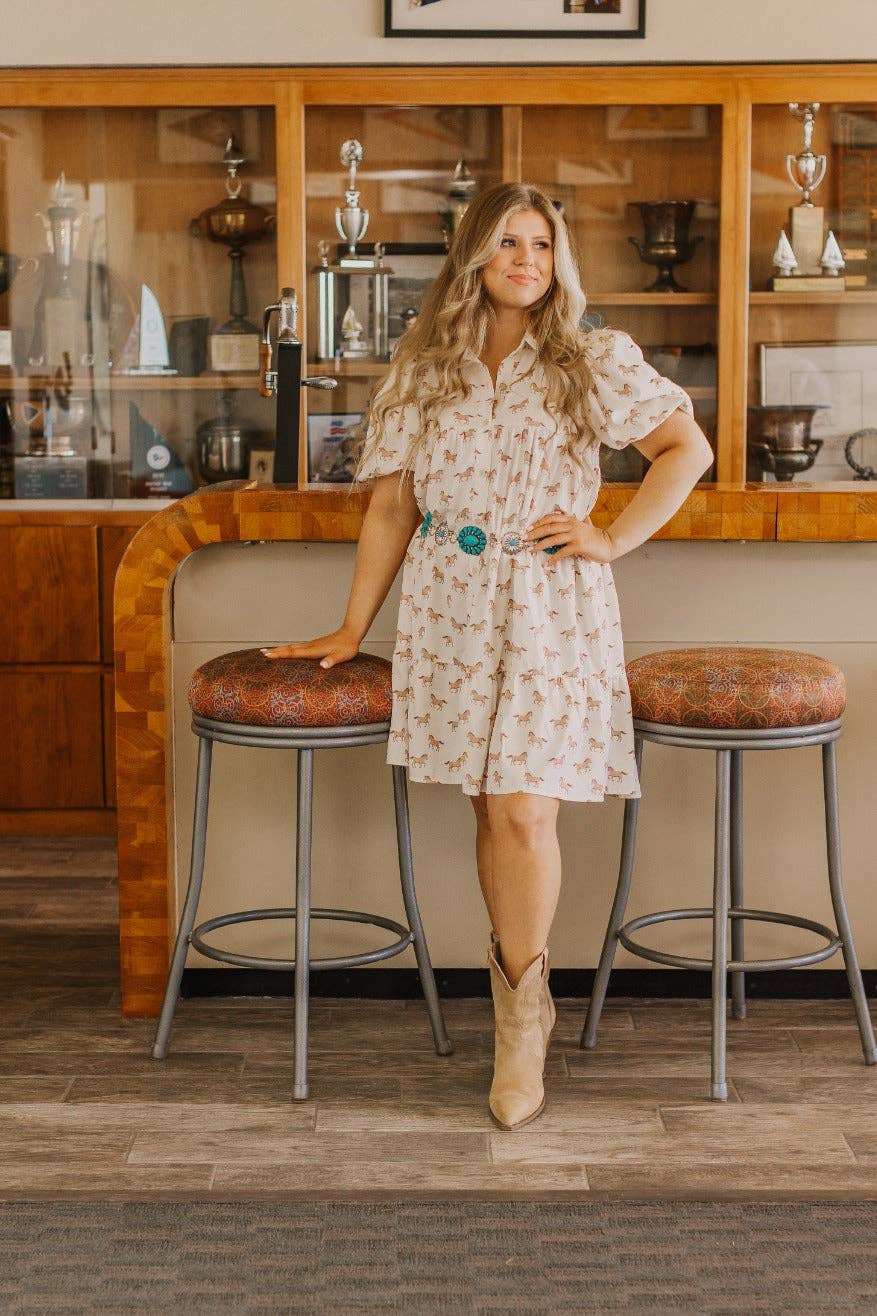 Wild Spirit Button Dress - Curvy