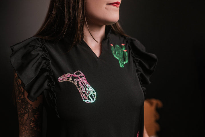 Kick Up Your Heels Sequin Ruffle Dress