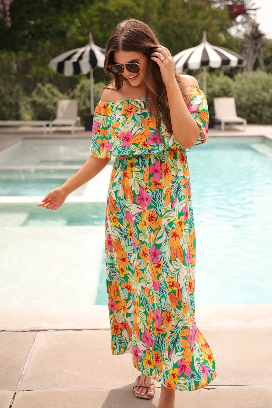 Island Bloom Ruffle Maxi Dress - Reg & Curvy