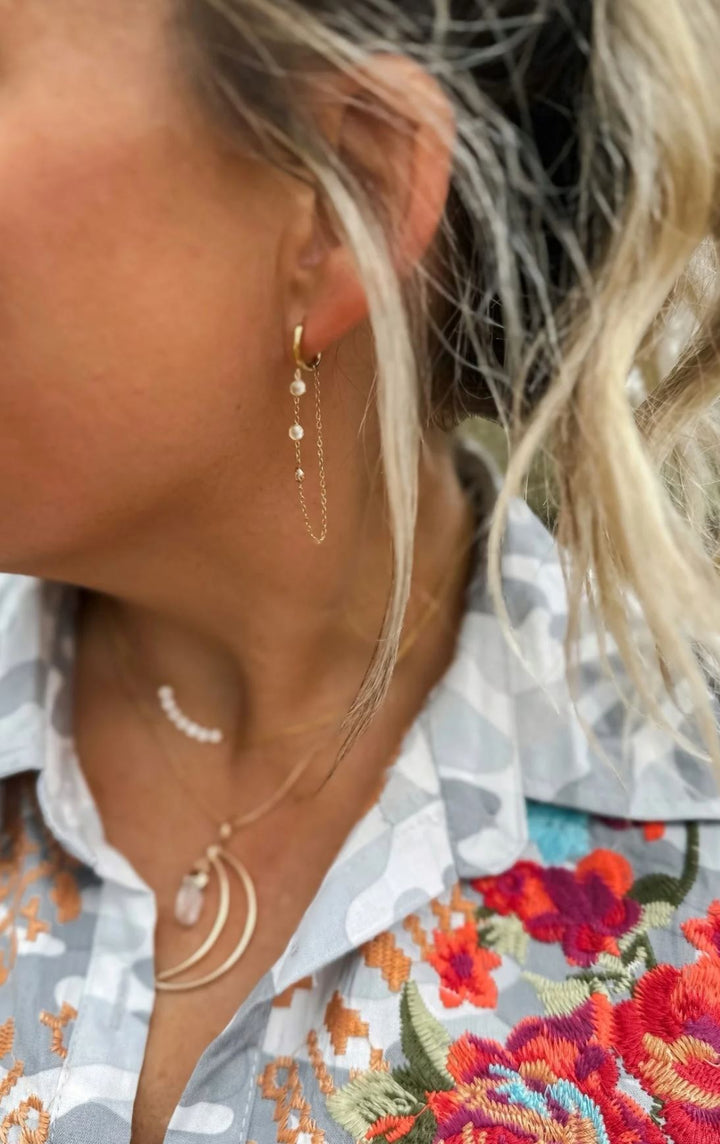 Cascade Diamond Hoop Earrings - Lolo Viv Boutique