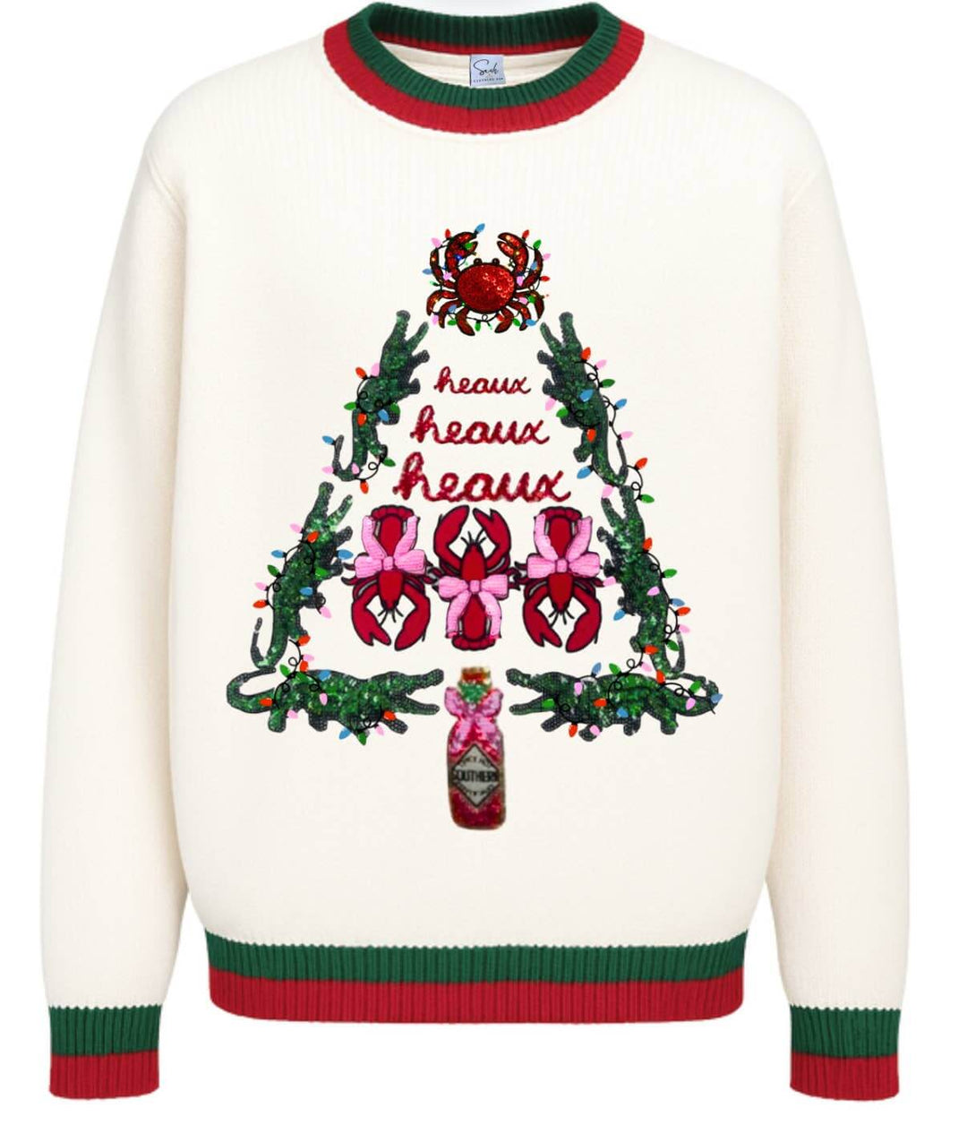 Heaux Heaux Heaux Cajun Christmas Sweater - Reg & Curvy