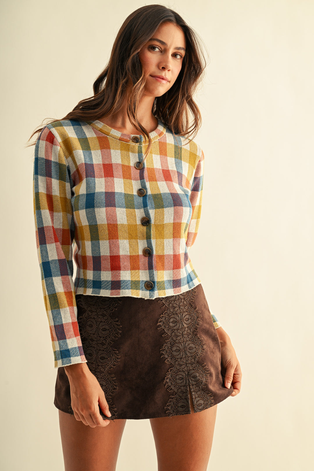 *PREORDER* Harvest Check Cardigan - Reg & Curvy