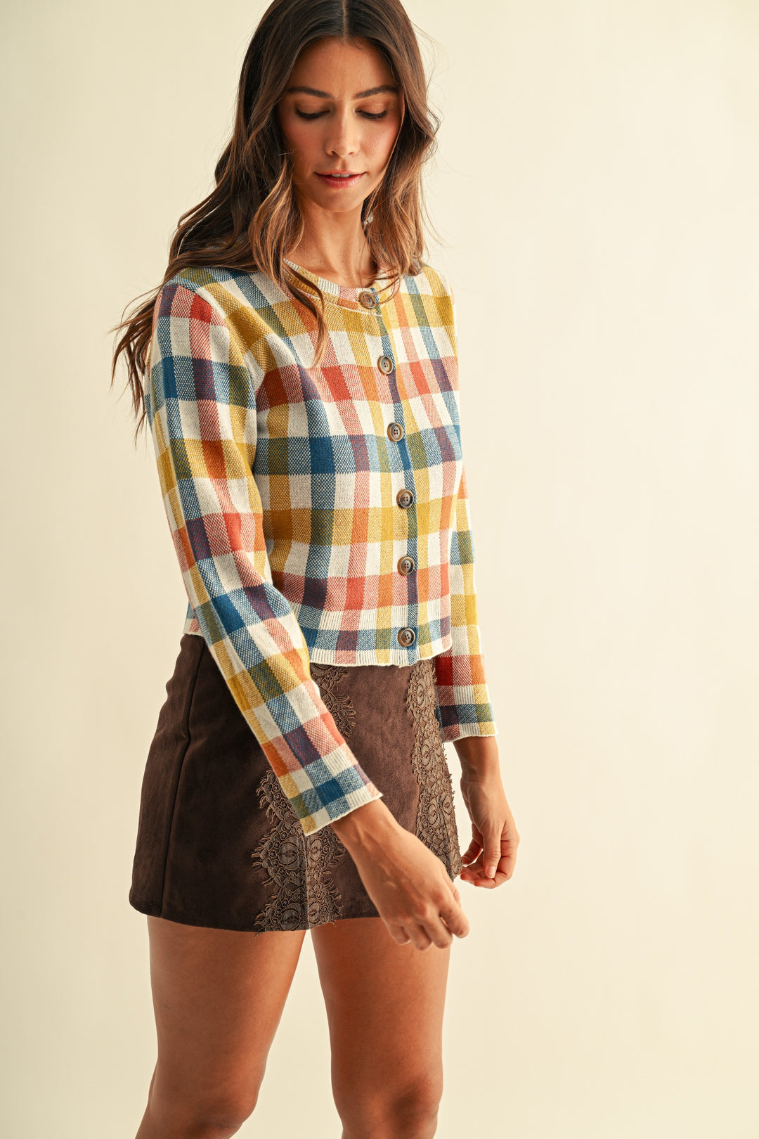 *PREORDER* Harvest Check Cardigan - Reg & Curvy