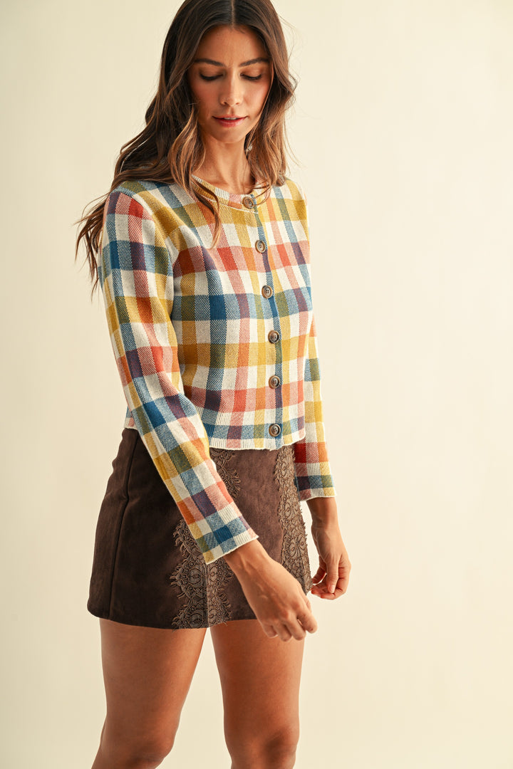 *PREORDER* Harvest Check Cardigan - Reg & Curvy