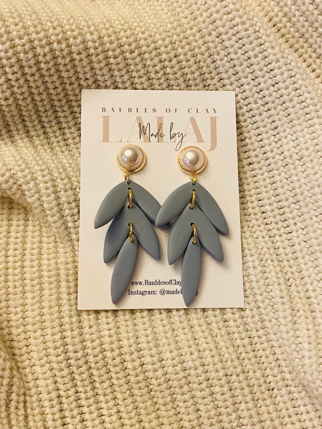Classy Leaf Earrings with Pearl Stud - Lolo Viv Boutique