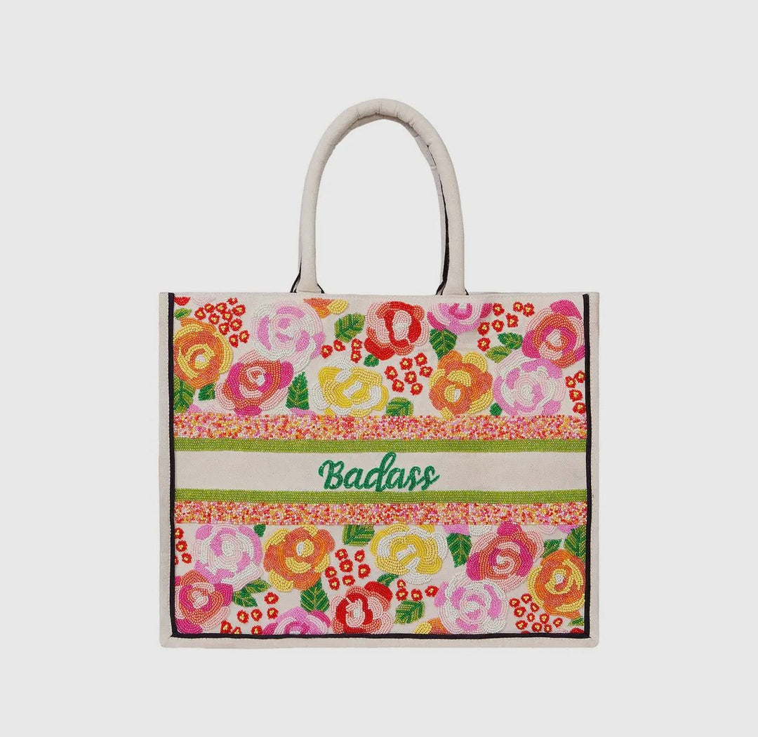 Customizable Beaded Tote Bag - Multiple Options - Lolo Viv Boutique