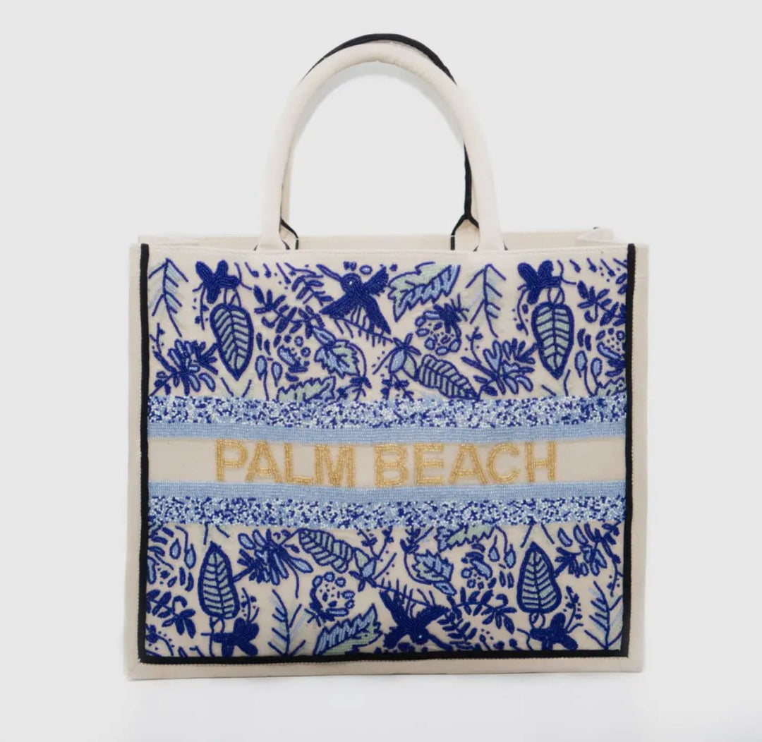 Customizable Beaded Tote Bag - Multiple Options - Lolo Viv Boutique