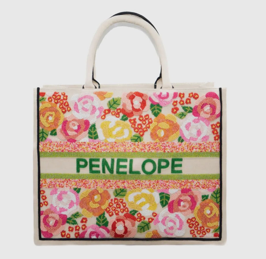 Customizable Beaded Tote Bag - Multiple Options - Lolo Viv Boutique