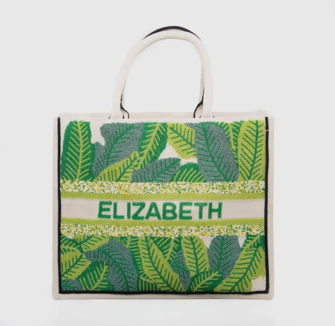 Customizable Beaded Tote Bag - Multiple Options - Lolo Viv Boutique
