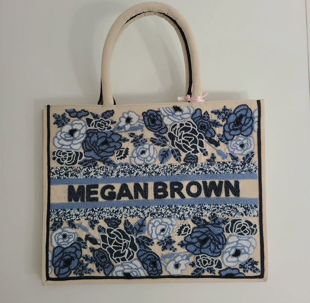 Customizable Beaded Tote Bag - Multiple Options - Lolo Viv Boutique