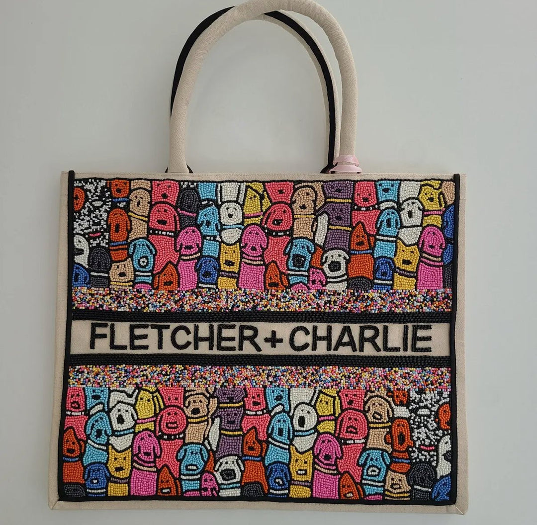 Customizable Beaded Tote Bag - Multiple Options - Lolo Viv Boutique