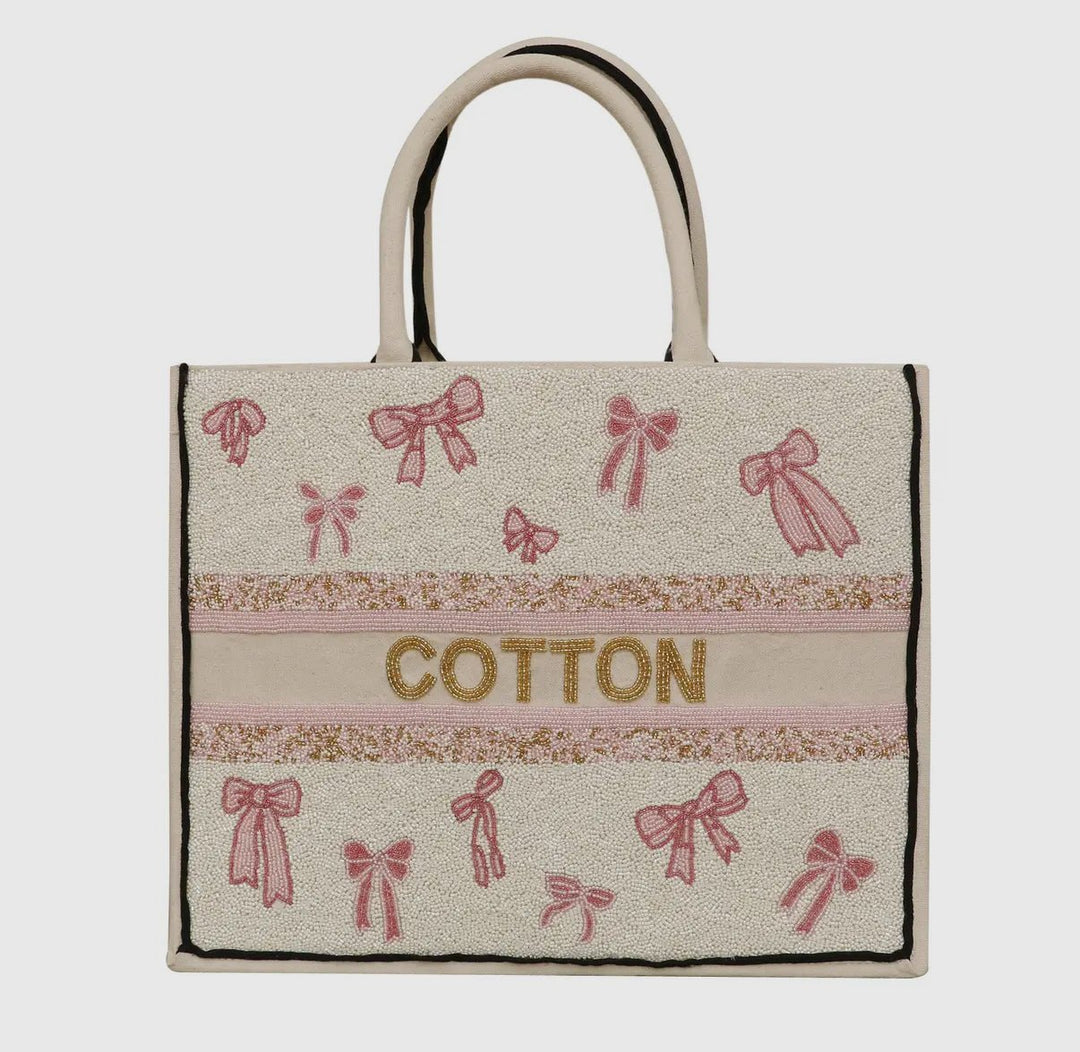 Customizable Beaded Tote Bag - Multiple Options - Lolo Viv Boutique