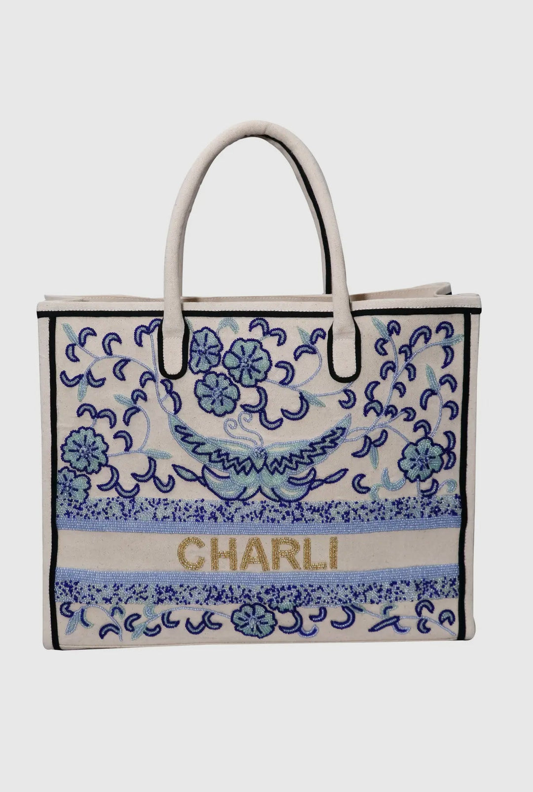 Customizable Beaded Tote Bag - Multiple Options - Lolo Viv Boutique