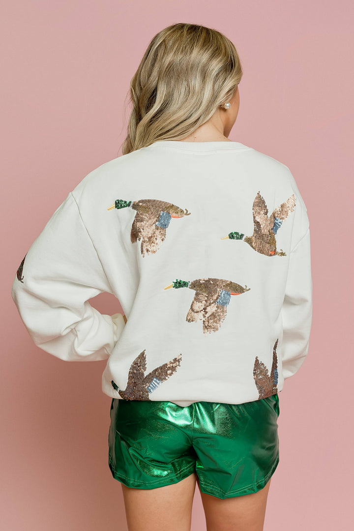 Glitter Flight Mallard Sweatshirt - Reg & Curvy