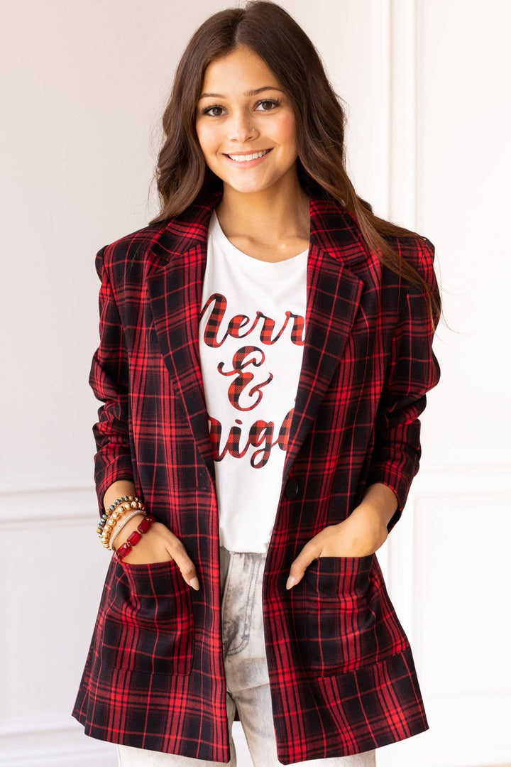 Plaid Perfection Blazer - Reg & Curvy
