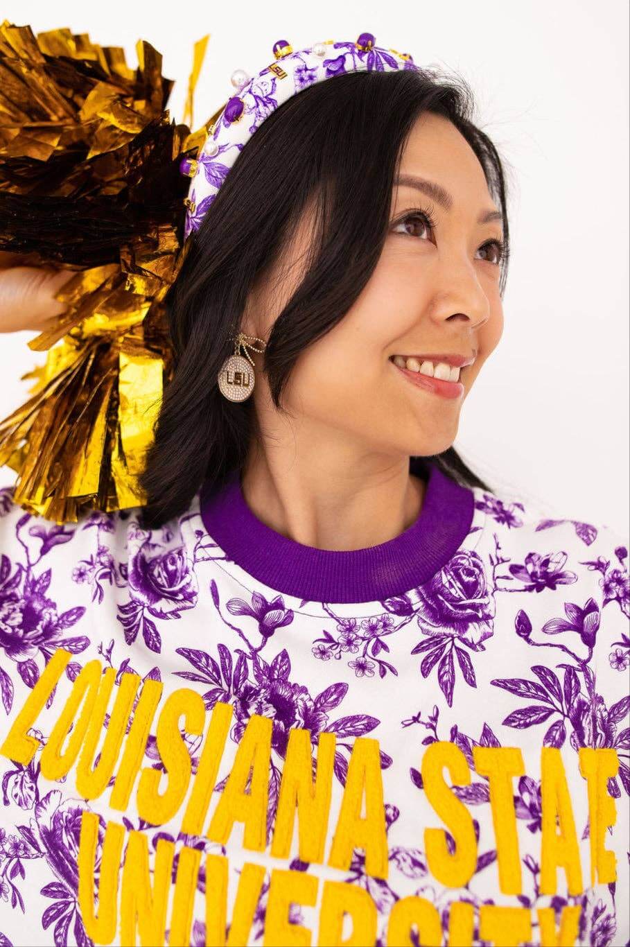 LSU Floral Toile Sweatshirt - Reg & Curvy